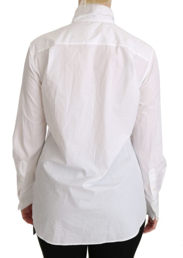 Dolce & Gabbana Elegant White Turtle Neck Polo Top - Image 4