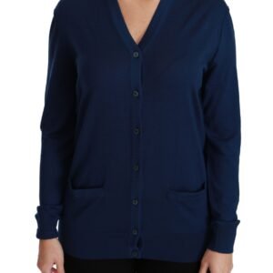 Dolce & Gabbana Elegant Blue Virgin Wool Cardigan