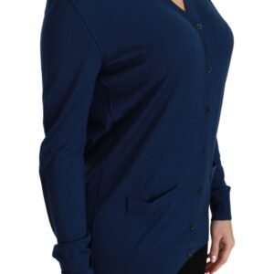 Dolce & Gabbana Elegant Blue Virgin Wool Cardigan