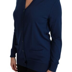 Dolce & Gabbana Elegant Blue Virgin Wool Cardigan