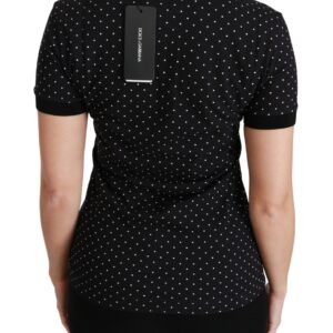 Dolce & Gabbana Elegant Black Dotted Polo Shirt