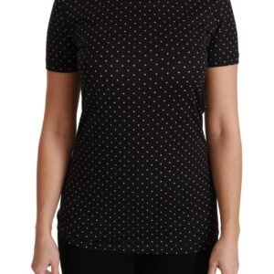 Dolce & Gabbana Chic Black Dotted Crewneck Cotton Tee