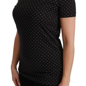 Dolce & Gabbana Chic Black Dotted Crewneck Cotton Tee