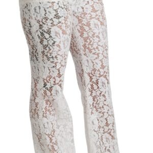 Dolce & Gabbana Elegant White Lace High Waist Pants