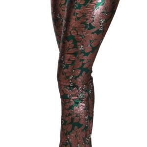 Dolce & Gabbana Elegant Bronze Leaf Metallic Trousers