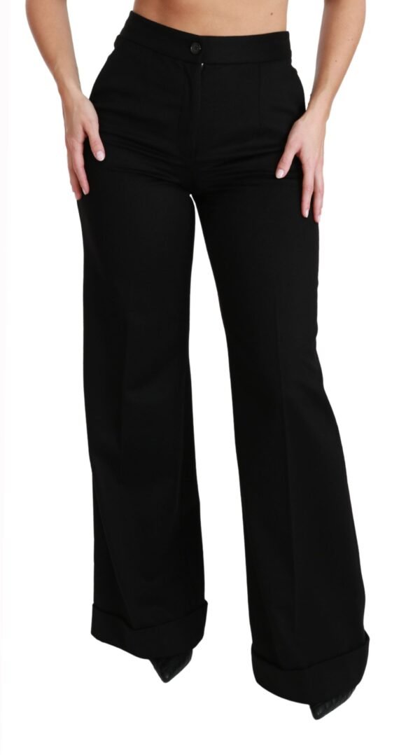 Dolce & Gabbana Elegant High Waist Flared Cashmere Pants - Image 2