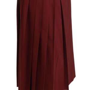 Dolce & Gabbana Elegant Red High Waist Virgin Wool Skirt