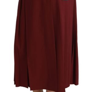 Dolce & Gabbana Elegant Red High Waist Virgin Wool Skirt