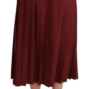 Dolce & Gabbana Elegant Red High Waist Virgin Wool Skirt