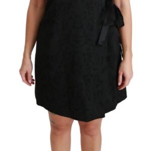 Dolce & Gabbana Elegant Black Jacquard Sheath Dress