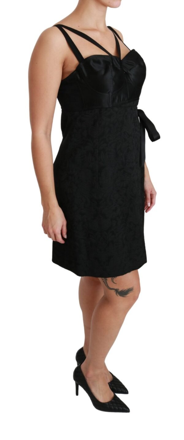 Dolce & Gabbana Elegant Black Jacquard Sheath Dress - Image 2