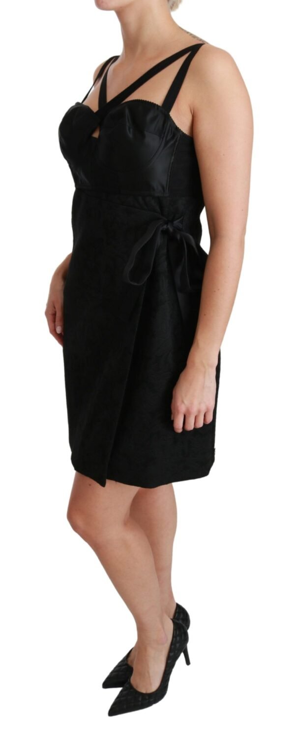 Dolce & Gabbana Elegant Black Jacquard Sheath Dress - Image 3