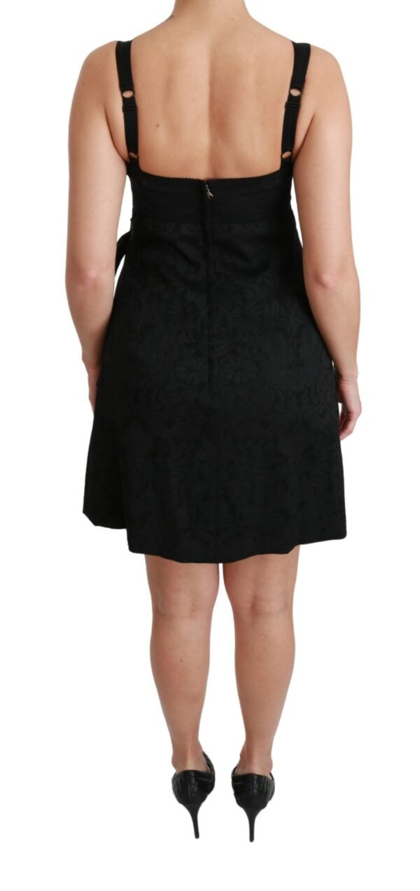 Dolce & Gabbana Elegant Black Jacquard Sheath Dress - Image 4