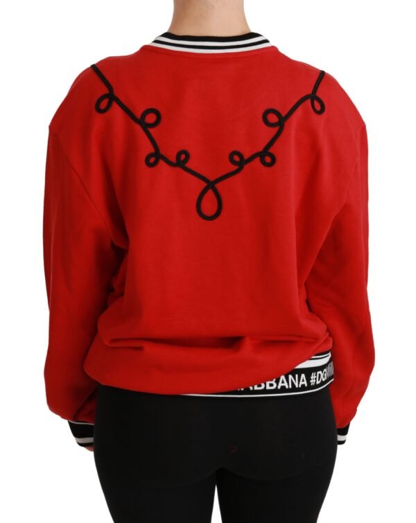 Dolce & Gabbana Radiant Red Sequined Crew Neck Sweater - Image 4