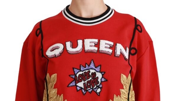 Dolce & Gabbana Radiant Red Sequined Crew Neck Sweater - Image 5