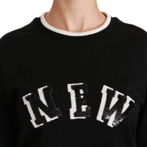 Dolce & Gabbana Chic Black Sequined Cotton Sweater