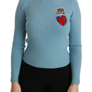 Dolce & Gabbana Queen Heart Beaded Wool Sweater