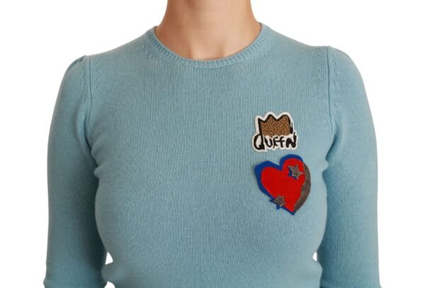 Dolce & Gabbana Queen Heart Beaded Wool Sweater - Image 5