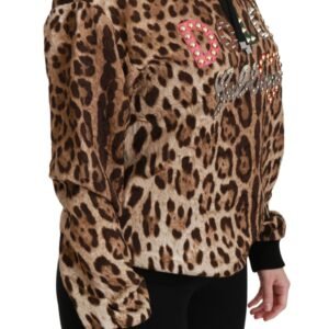 Dolce & Gabbana Elegant Leopard Print Hooded Sweater