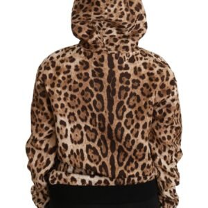 Dolce & Gabbana Elegant Leopard Print Hooded Sweater