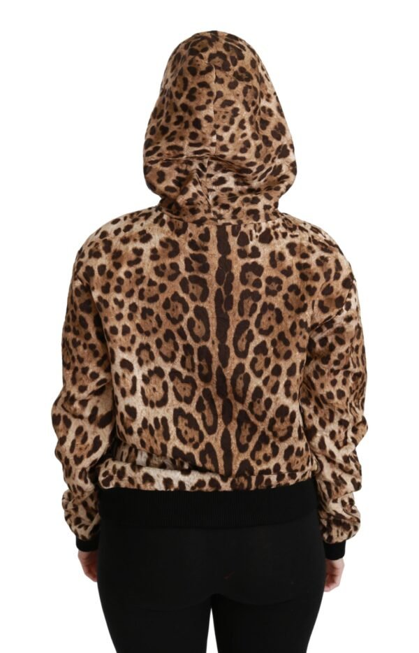 Dolce & Gabbana Elegant Leopard Print Hooded Sweater - Image 5