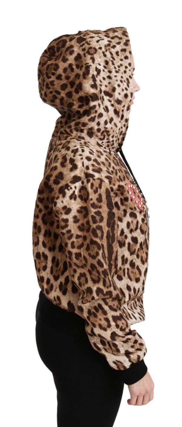 Dolce & Gabbana Elegant Leopard Print Hooded Sweater - Image 6