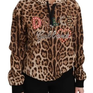 Dolce & Gabbana Elegant Leopard Print Hooded Sweater