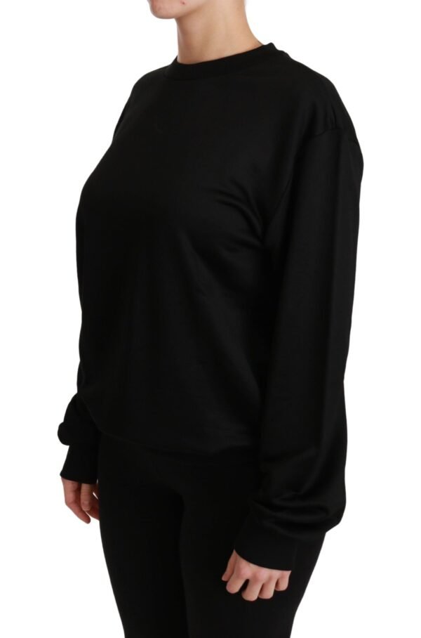 Dolce & Gabbana Elegant Black Cotton Crew Neck Pullover Sweater - Image 3