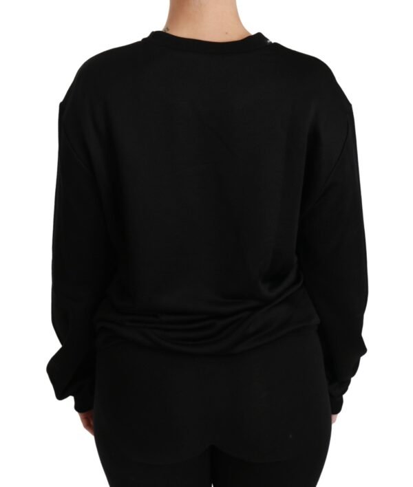 Dolce & Gabbana Elegant Black Cotton Crew Neck Pullover Sweater - Image 4