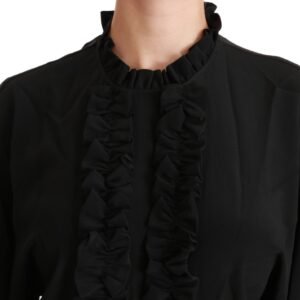 Dolce & Gabbana Elegant Black Silk Short Sleeve Blouse