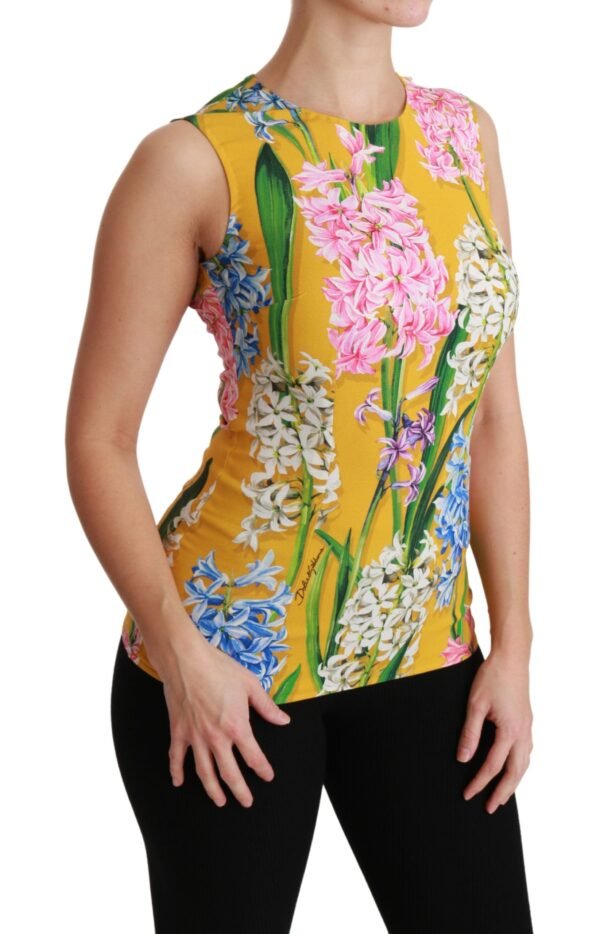 Dolce & Gabbana Sunshine Floral Crewneck Sleeveless Blouse - Image 2