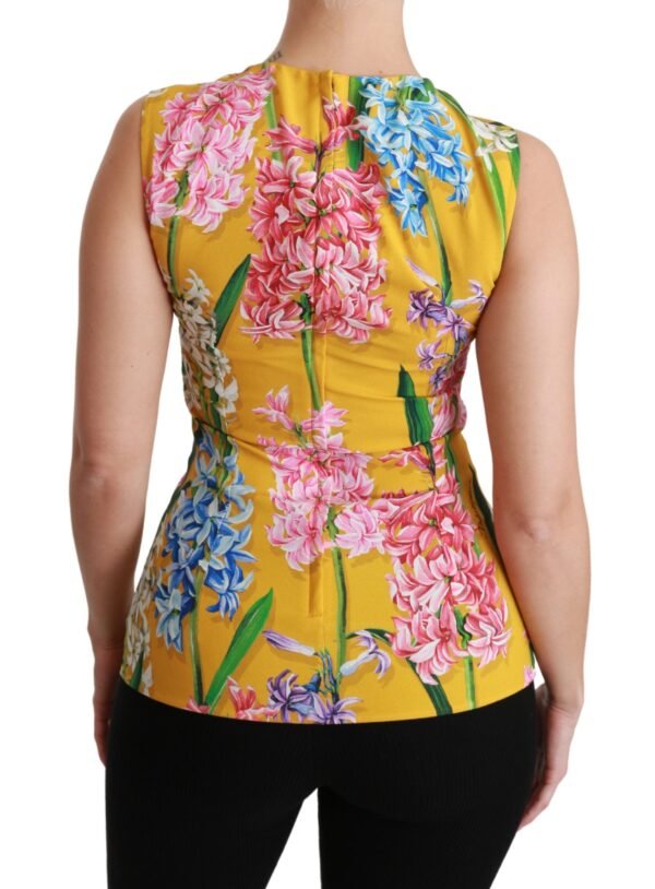 Dolce & Gabbana Sunshine Floral Crewneck Sleeveless Blouse - Image 4