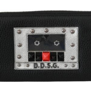 Dolce & Gabbana Elegant Black Leather Zip Continental Wallet