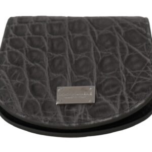 Dolce & Gabbana Exotic Gray Leather Condom Case Wallet