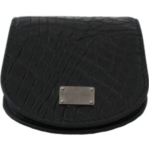 Dolce & Gabbana Sleek Black Leather Coin Case Wallet