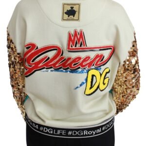 Dolce & Gabbana Chic Multicolor Motive Sequined Sweater