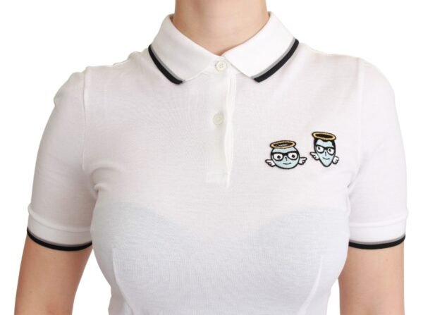 Dolce & Gabbana Chic Polo Angel Embroidered T-shirt - Image 5