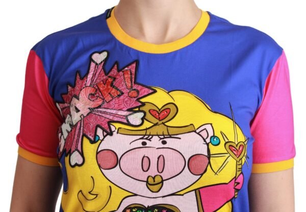 Dolce & Gabbana Chic Crewneck Cotton Tee with Supergirl Motive - Image 5