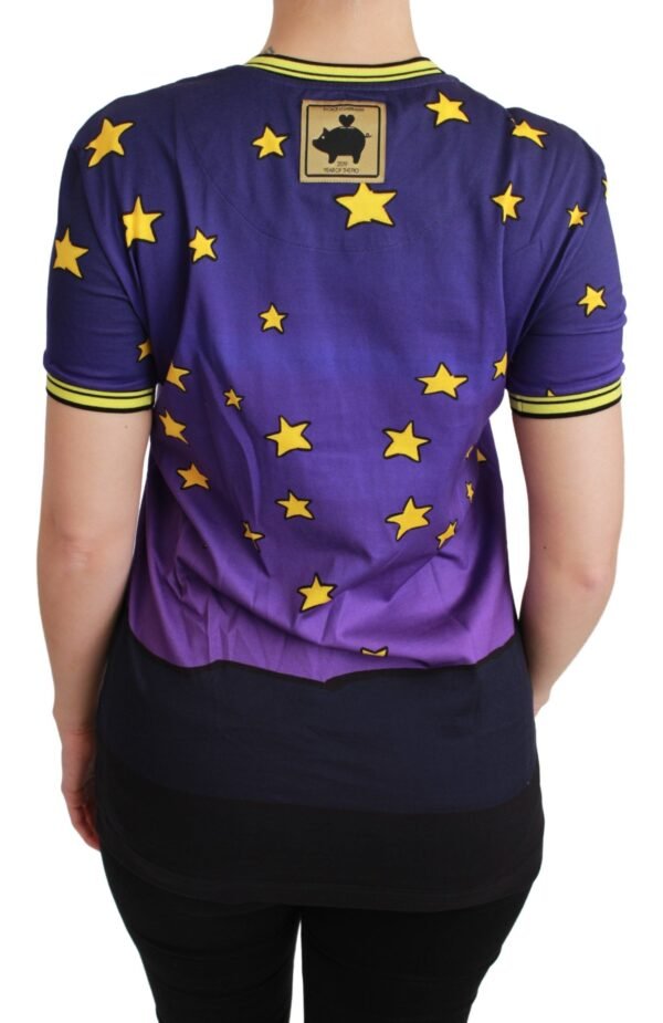 Dolce & Gabbana Elegant Crewneck Motive Tee in Purple - Image 4