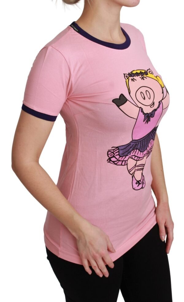 Dolce & Gabbana Pink Crewneck Year of the Pig T-Shirt - Image 2