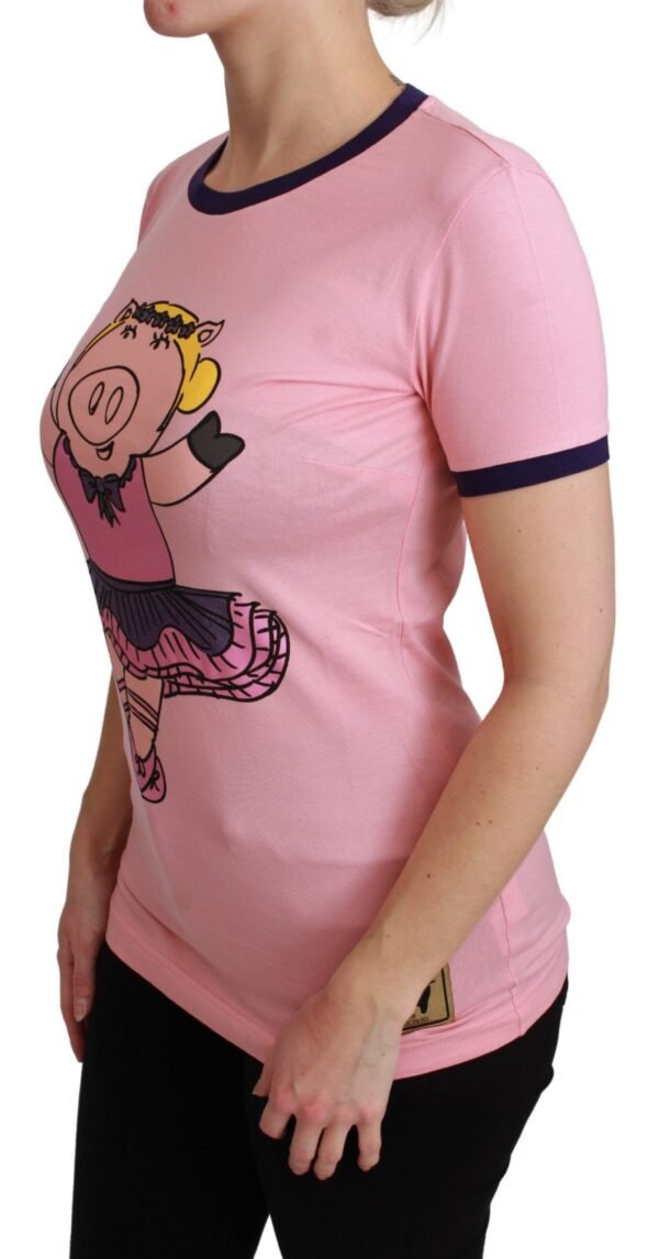 Dolce & Gabbana Pink Crewneck Year of the Pig T-Shirt - Image 3