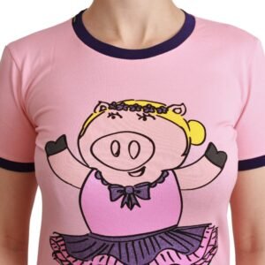 Dolce & Gabbana Pink Crewneck Year of the Pig T-Shirt