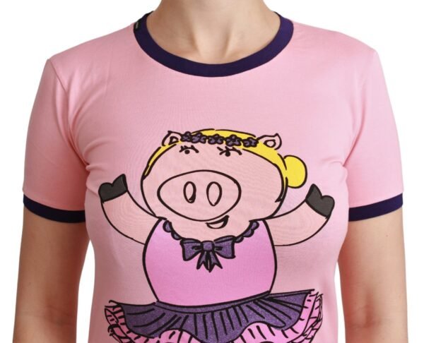 Dolce & Gabbana Pink Crewneck Year of the Pig T-Shirt - Image 5