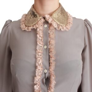 Dolce & Gabbana Elegant Silk Blend Sequin Collar Shirt