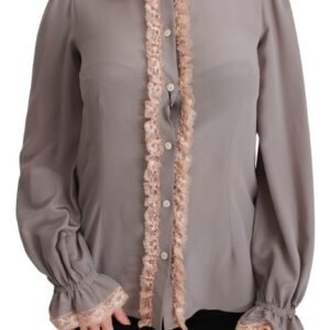 Dolce & Gabbana Elegant Silk Blend Sequin Collar Shirt