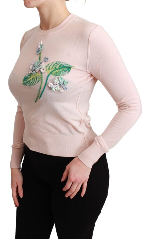 Dolce & Gabbana Silk Blend Floral Embroidered Sweater - Image 3