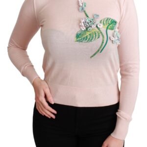 Dolce & Gabbana Silk Blend Floral Embroidered Sweater