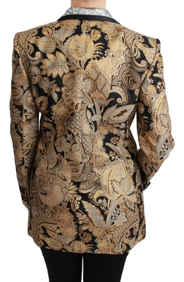 Dolce & Gabbana Elegant Gold Floral Jacquard Blazer - Image 4