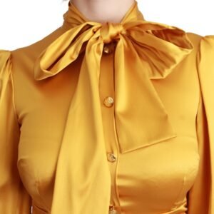 Dolce & Gabbana Radiant Yellow Silk Bodycon Mini Dress