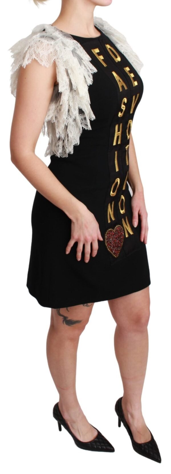 Dolce & Gabbana Chic Sleeveless Sheath Mini Dress with Lace Detail - Image 2